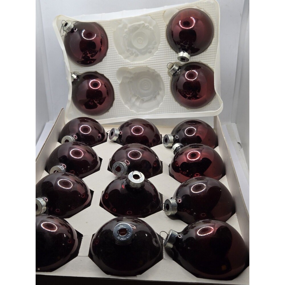 Vintage Set of 18 Rauch Multicolor Glass Balls Christmas Tree Ornaments